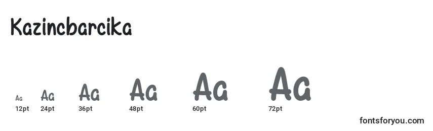 Размеры шрифта Kazincbarcika  