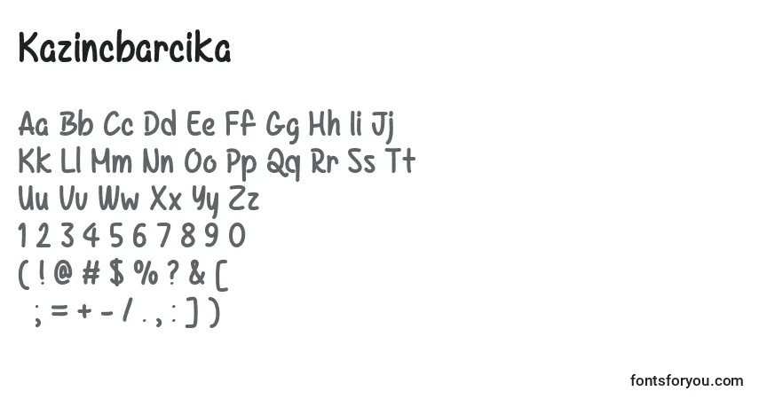 Kazincbarcika   (131482)-fontti – aakkoset, numerot, erikoismerkit