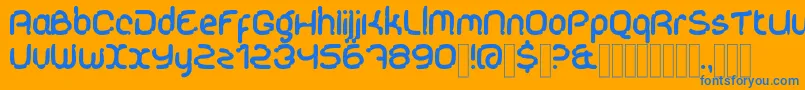 KDAlgaeBrush Regular Font – Blue Fonts on Orange Background