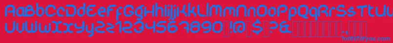 KDAlgaeBrush Regular Font – Blue Fonts on Red Background