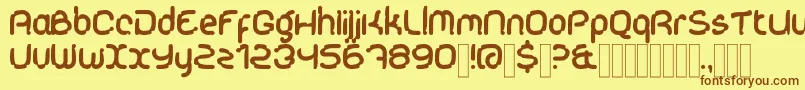 KDAlgaeBrush Regular Font – Brown Fonts on Yellow Background