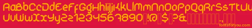 KDAlgaeBrush Regular Font – Orange Fonts on Red Background