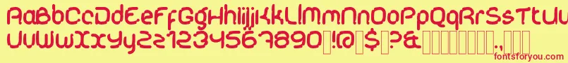 KDAlgaeBrush Regular Font – Red Fonts on Yellow Background