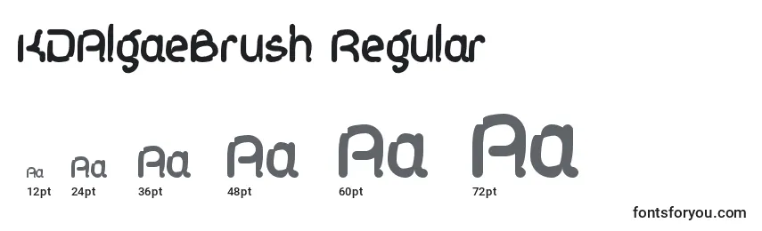 Размеры шрифта KDAlgaeBrush Regular