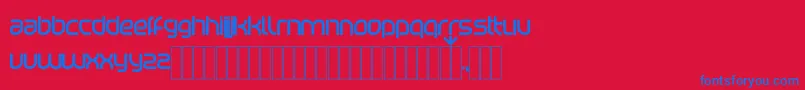 KDBetaport Regular Font – Blue Fonts on Red Background