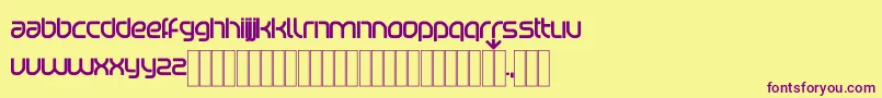 KDBetaport Regular Font – Purple Fonts on Yellow Background