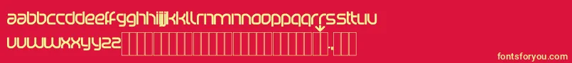 KDBetaport Regular Font – Yellow Fonts on Red Background