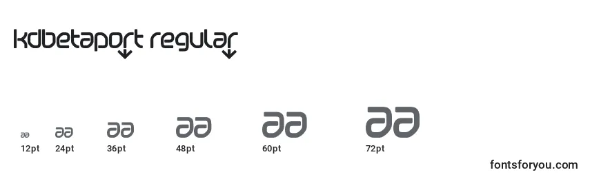 KDBetaport Regular Font Sizes