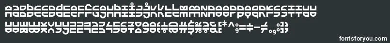 フォントKDExtraFontestrial Regular – 黒い背景に白い文字