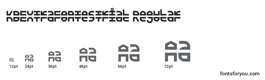 KDExtraFontestrial Regular Font Sizes