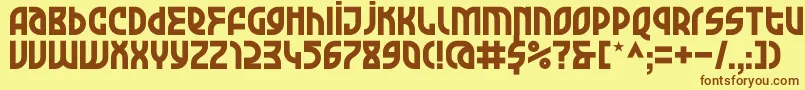 KDGarageGarbage Regular Font – Brown Fonts on Yellow Background
