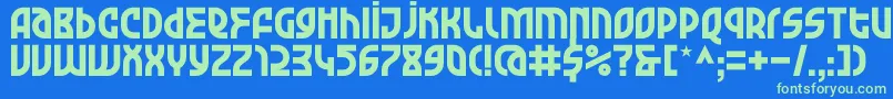 KDGarageGarbage Regular Font – Green Fonts on Blue Background