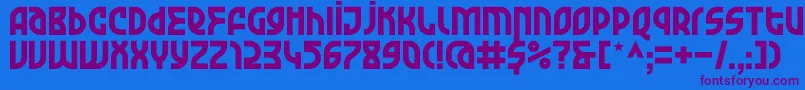 KDGarageGarbage Regular Font – Purple Fonts on Blue Background