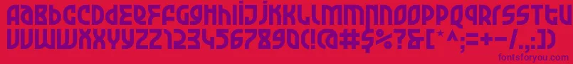 KDGarageGarbage Regular Font – Purple Fonts on Red Background