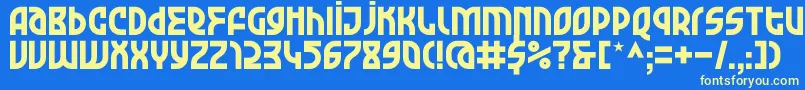 KDGarageGarbage Regular Font – Yellow Fonts on Blue Background