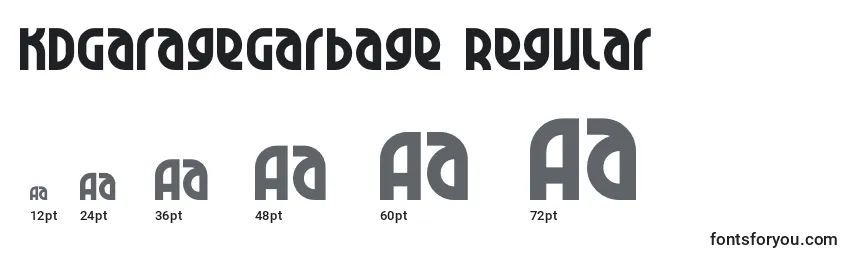 Размеры шрифта KDGarageGarbage Regular