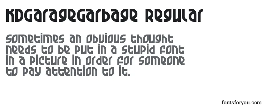 Review of the KDGarageGarbage Regular Font