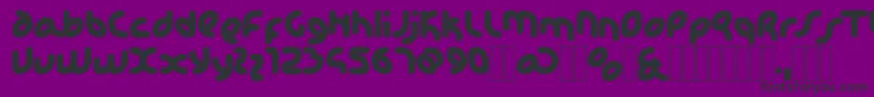 Fonte KDHappi Regular – fontes pretas em um fundo violeta