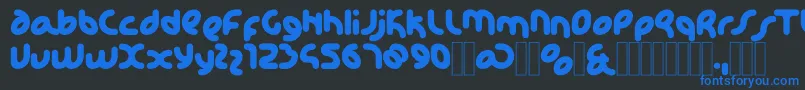 KDHappi Regular Font – Blue Fonts on Black Background