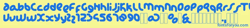 KDHappi Regular Font – Blue Fonts on Yellow Background