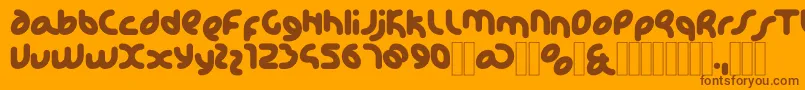 KDHappi Regular Font – Brown Fonts on Orange Background