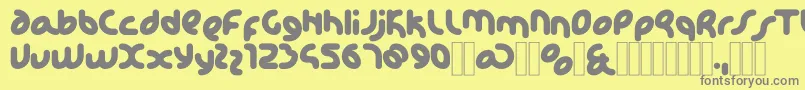 KDHappi Regular Font – Gray Fonts on Yellow Background