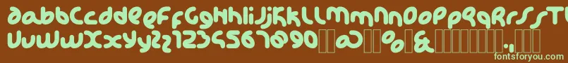 KDHappi Regular Font – Green Fonts on Brown Background