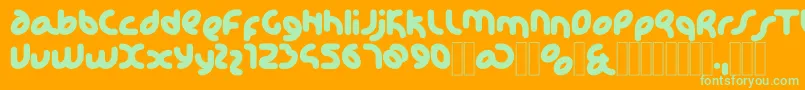 KDHappi Regular Font – Green Fonts on Orange Background