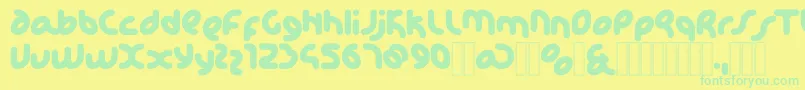 KDHappi Regular Font – Green Fonts on Yellow Background