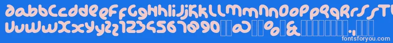 KDHappi Regular Font – Pink Fonts on Blue Background