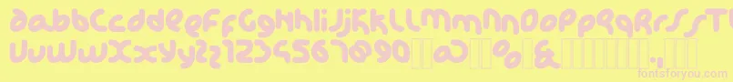 KDHappi Regular Font – Pink Fonts on Yellow Background