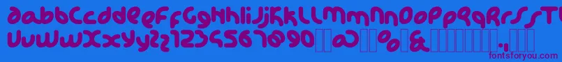 KDHappi Regular Font – Purple Fonts on Blue Background