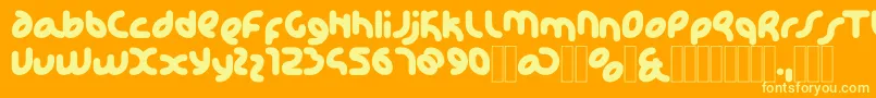 KDHappi Regular Font – Yellow Fonts on Orange Background