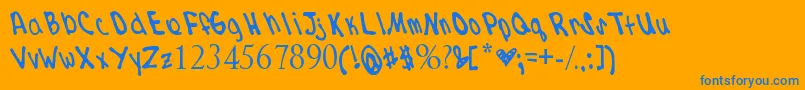kdizzle Font – Blue Fonts on Orange Background