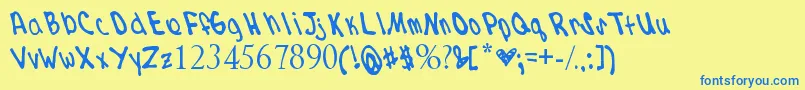 kdizzle Font – Blue Fonts on Yellow Background