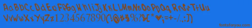 kdizzle Font – Brown Fonts on Blue Background
