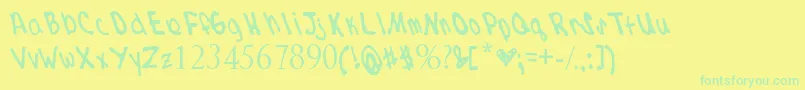 kdizzle Font – Green Fonts on Yellow Background