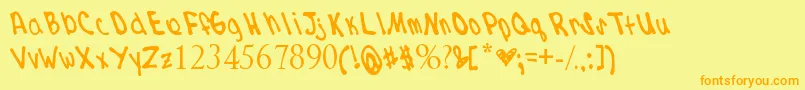 kdizzle Font – Orange Fonts on Yellow Background