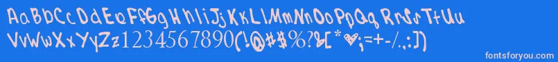 kdizzle Font – Pink Fonts on Blue Background