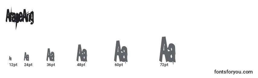 Размеры шрифта ArapeAng