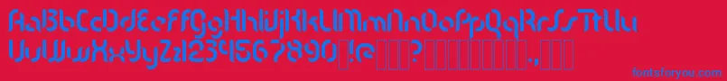 KDMgla Regular Font – Blue Fonts on Red Background