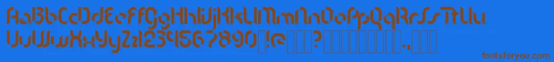 KDMgla Regular Font – Brown Fonts on Blue Background