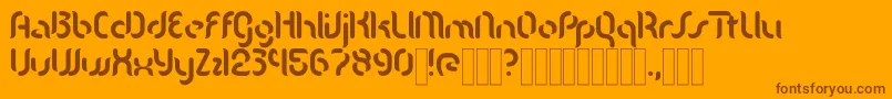 KDMgla Regular Font – Brown Fonts on Orange Background