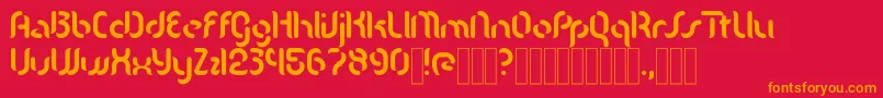 KDMgla Regular Font – Orange Fonts on Red Background