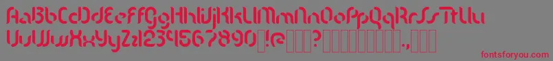 KDMgla Regular Font – Red Fonts on Gray Background