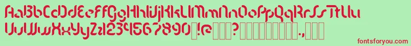 KDMgla Regular Font – Red Fonts on Green Background