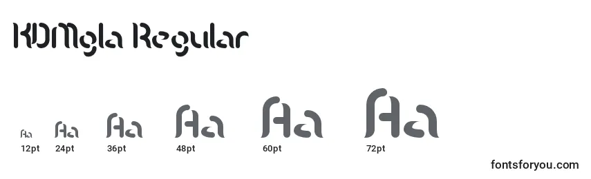KDMgla Regular Font Sizes