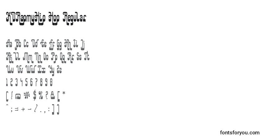 Schriftart KDRapmyHip Hop Regular – Alphabet, Zahlen, spezielle Symbole