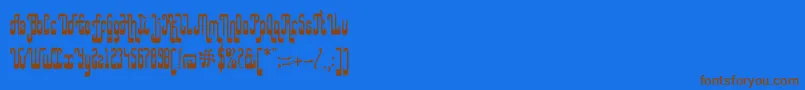 KDRapmyHip Hop Regular-Schriftart – Braune Schriften auf blauem Hintergrund