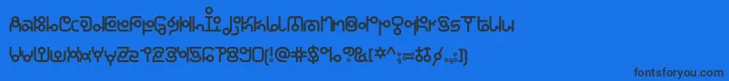 KDThaianaJones Regular-fontti – mustat fontit sinisellä taustalla